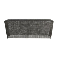 Theo Bench/Cocktail Table, shown in charcoal and dark graphite with galvanized iron wire and welded metal mesh.