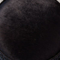 Fringe Ottoman - Black Hair-on-Hide