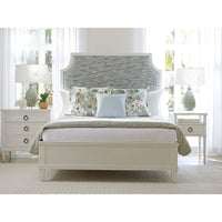 Alternate view of Belle Isle Upholstered Bed 6/0 California King in white and blue-gray.