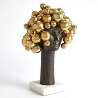 Alternate view of Bubbles For Brains in gold and dark bronze.
