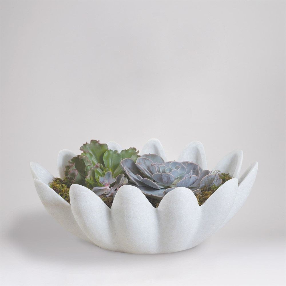 Alternate view of Gingerleaf Bowl, featuring honed finish, marble, stone, and open shallow vessel.