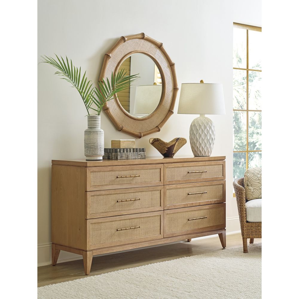 Alternate view of Matheson Double Dresser in light natural oak and warm beige.