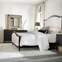Additional view of Ciao Bella Six-Drawer Dresser- Black in black and charcoal, featuring distressed paint and six drawers.