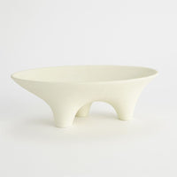 Additional view of Opus Triple Leg Bowl in bronze-brown and cream-white, featuring matte finish and a tripod leg base.