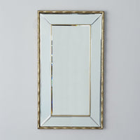 Additional view of Bamboo Rectangle Mirror in silver and gold, featuring polished metallic finish and wall-mounting design.