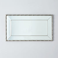 Alternate view of Bamboo Rectangle Mirror in silver and gold.