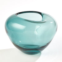 Alternate view of Undulating Vase, featuring glossy finish, glass, and open top vessel.
