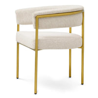Dining Chair Gainsley Axton Off-White Brushed Brass Finish - image 5