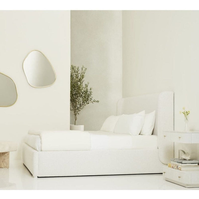 Alternate view of Restore Upholstered Bed in ivory and off-white.