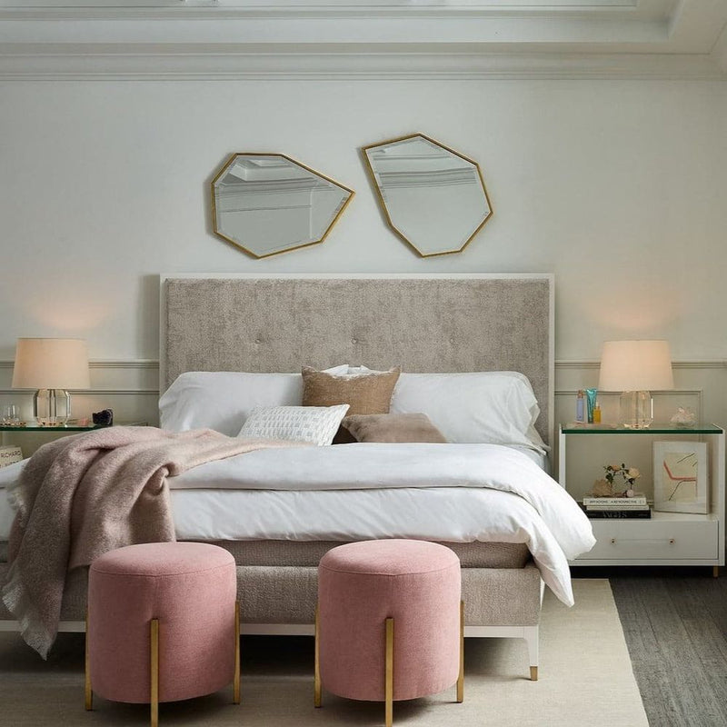 Alternate view of Love. Joy. Bliss., featuring textured finish, polyester, wood, and upholstered headboard.