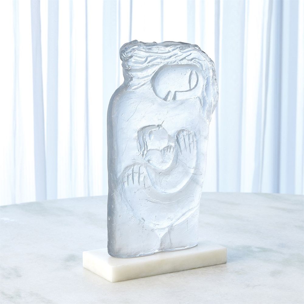 Alternate view of Mother and Child Case Glass Sculpture in clear and colorless.