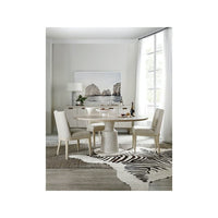 Additional view of Cascade Server in ivory and beige, featuring soft neutral upholstery and five-door storage cabinet.