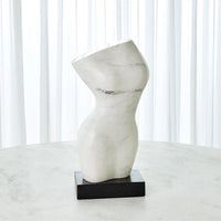 Alternate view of Marble Torso in white and off-white.