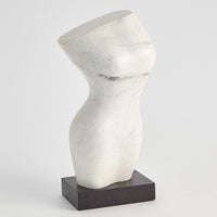 Marble Torso, shown in white and off-white with marble, wood, and a freestanding sculpture on fixed rectangular base.