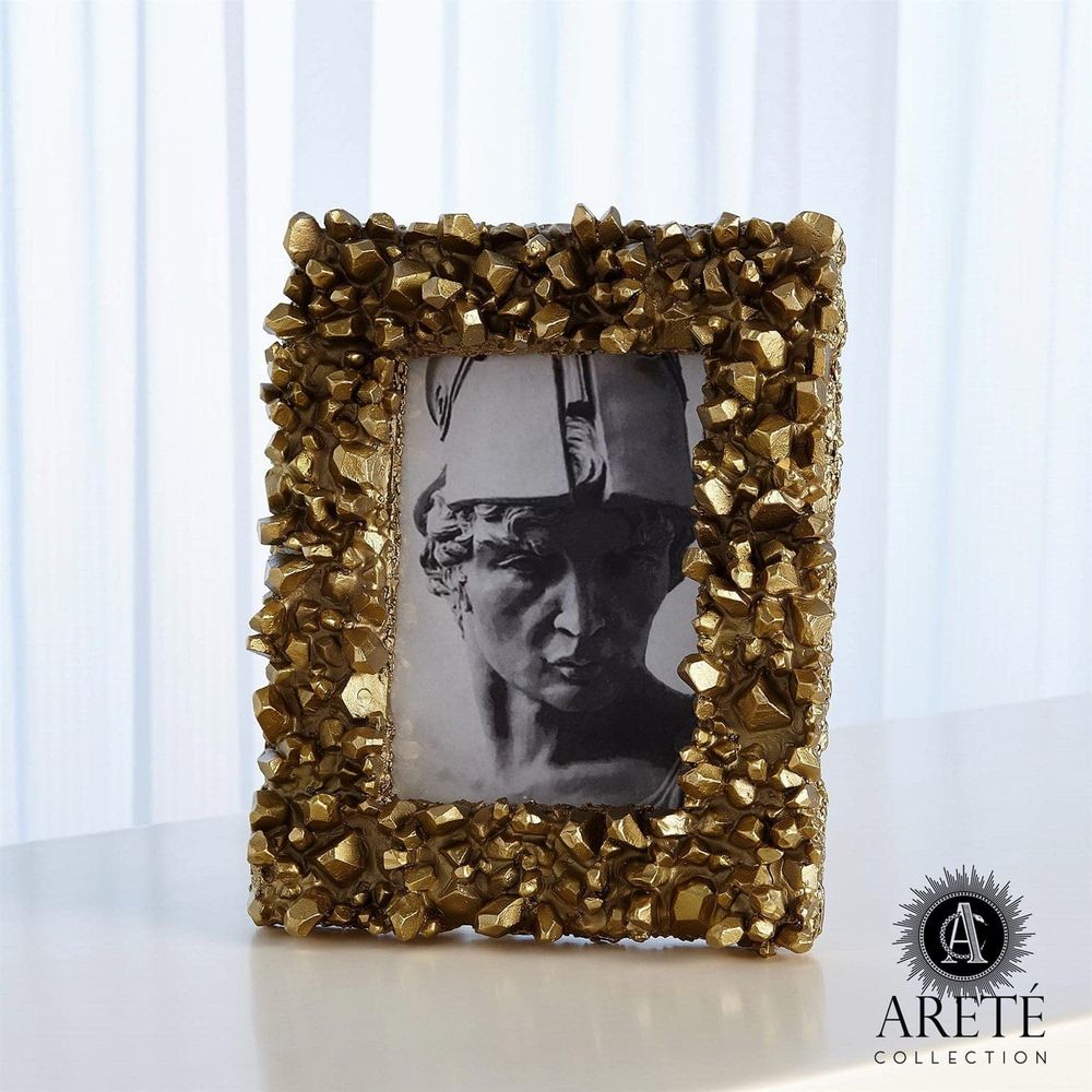 Alternate view of Facet Cluster Frame, featuring metallic finish, resin, glass, and easel back.