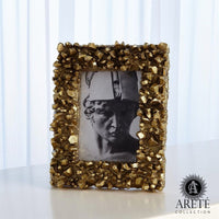 Alternate view of Facet Cluster Frame, featuring metallic finish, resin, glass, and easel back.