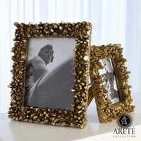 Additional view of Facet Cluster Frame in gold, featuring metallic finish and easel back.