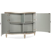 Additional view of Marguerite Two Door Demilune Chest in champagne silver and antique gold.