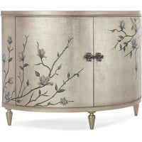 Alternate view of Marguerite Two Door Demilune Chest in champagne silver and antique gold.