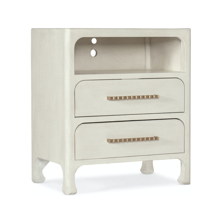 Additional view of Serenity Nightstand in ivory and cream.