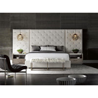 Alternate view of Brando King Bed With Panels in ivory and cream.