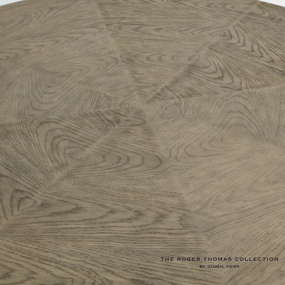 Alternate view of Titian Dining Table, featuring matte finish, oak wood, wood veneer, and fixed multi-column pedestal base.