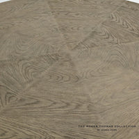 Alternate view of Titian Dining Table, featuring matte finish, oak wood, wood veneer, and fixed multi-column pedestal base.