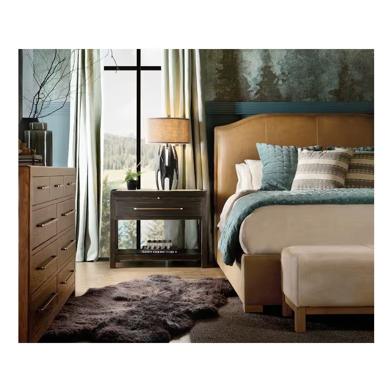 Alternate view of Driftwood Dresser in light natural oak and warm blonde beige.