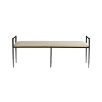 Nevada Bench Muslin, shown in off-white and black with iron, cotton muslin, and backless.