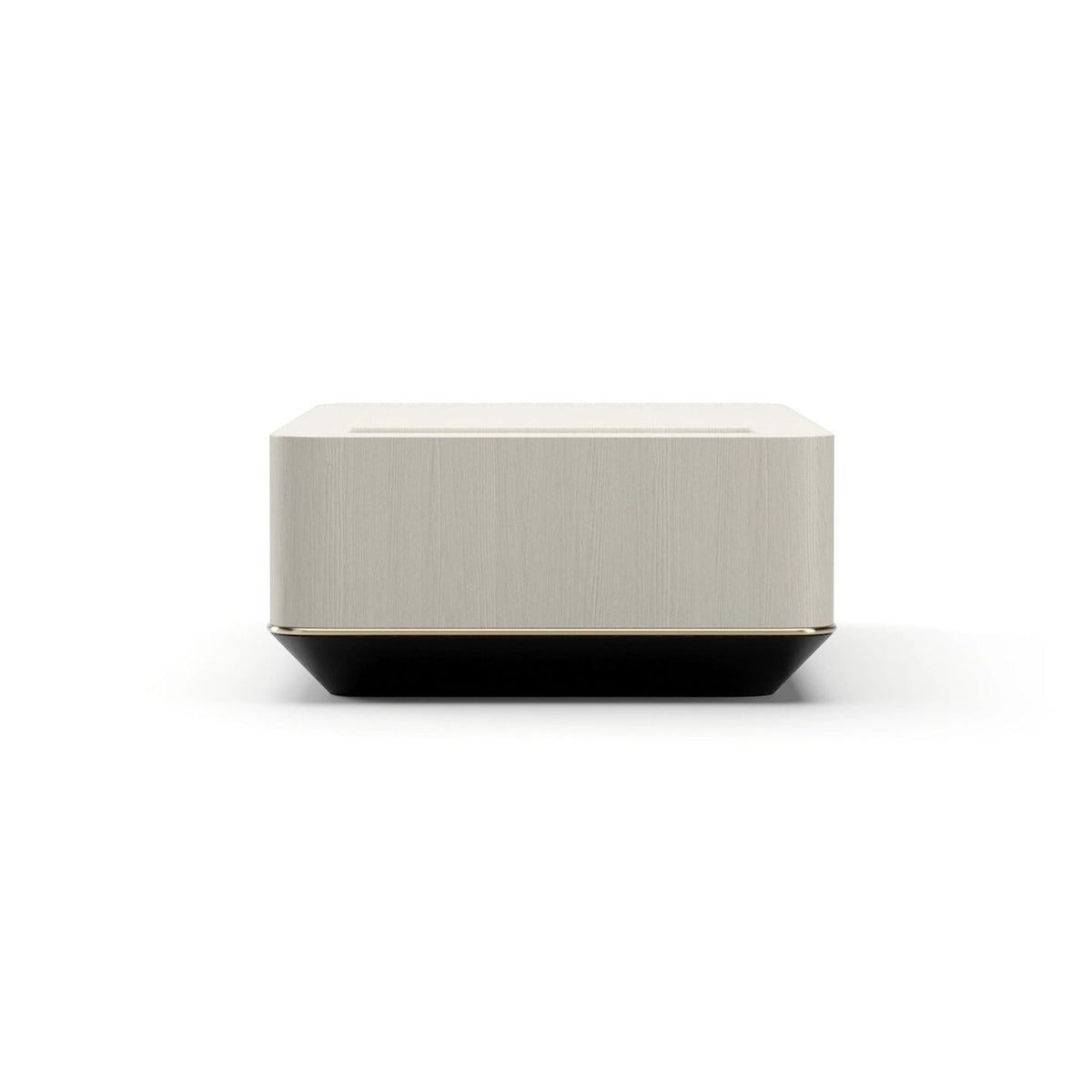 Additional view of Madera Plinth Cocktail Table in light beige and black, featuring matte finish and integrated stone insert.