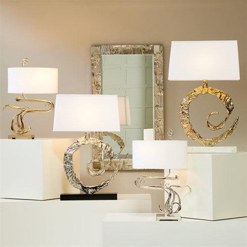 Alternate view of Pimlico Mirror, featuring textured relief finish, metal, glass, and wall-mounted rectangular mirror.