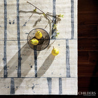 Additional view of Genome Rug in ivory and cream, featuring hand-knotted texture finish and soft textile floor covering.