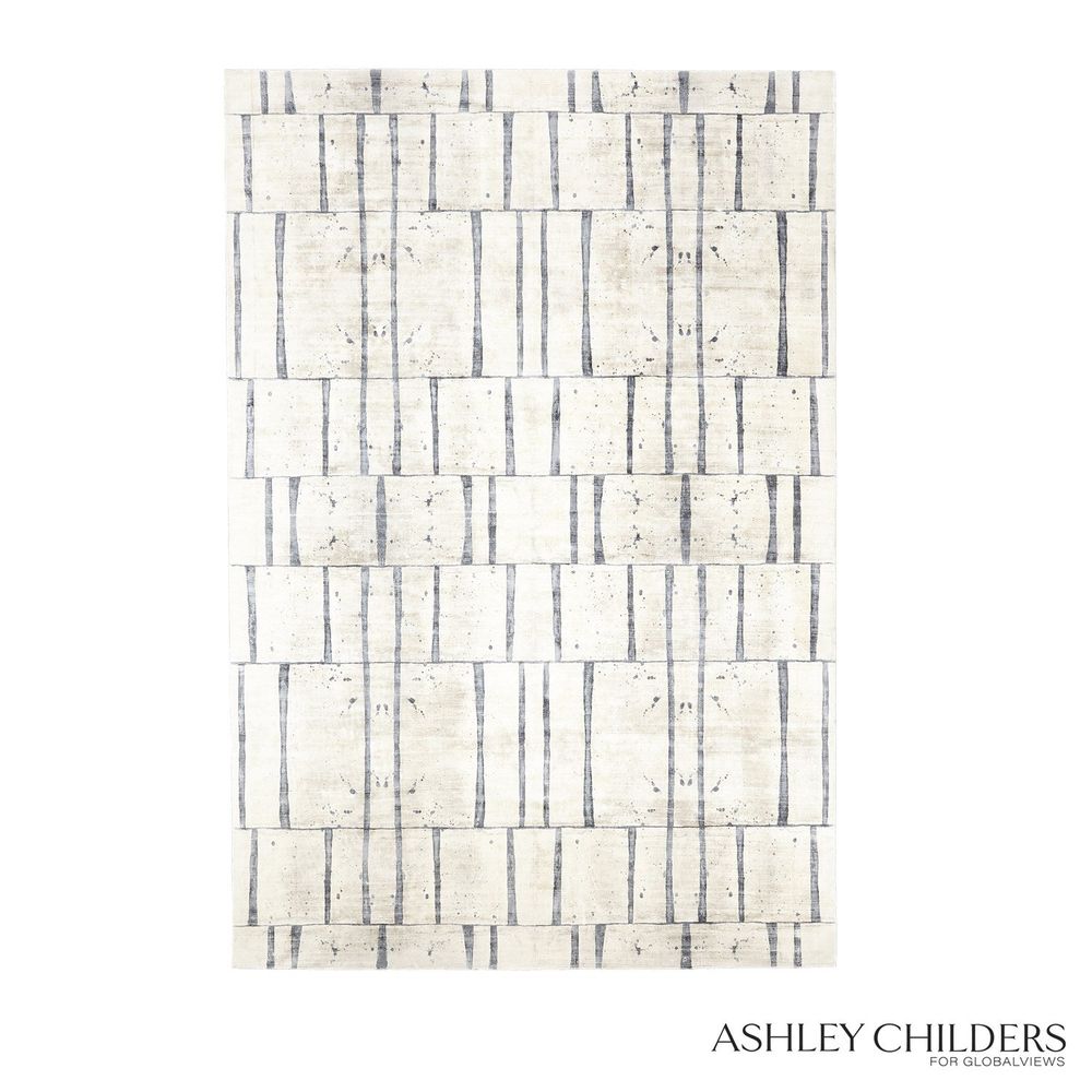 Genome Rug, shown in ivory and cream with wool, natural fiber, and soft textile floor covering.