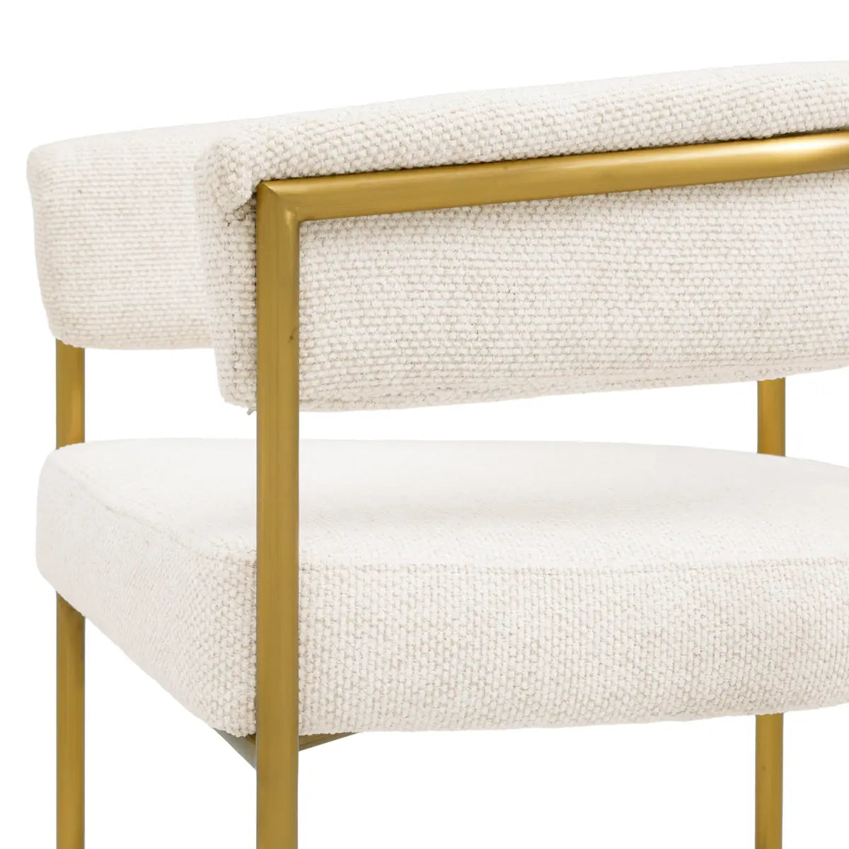 Dining Chair Gainsley Axton Off-White Brushed Brass Finish - image 6