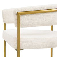 Dining Chair Gainsley Axton Off-White Brushed Brass Finish - image 6
