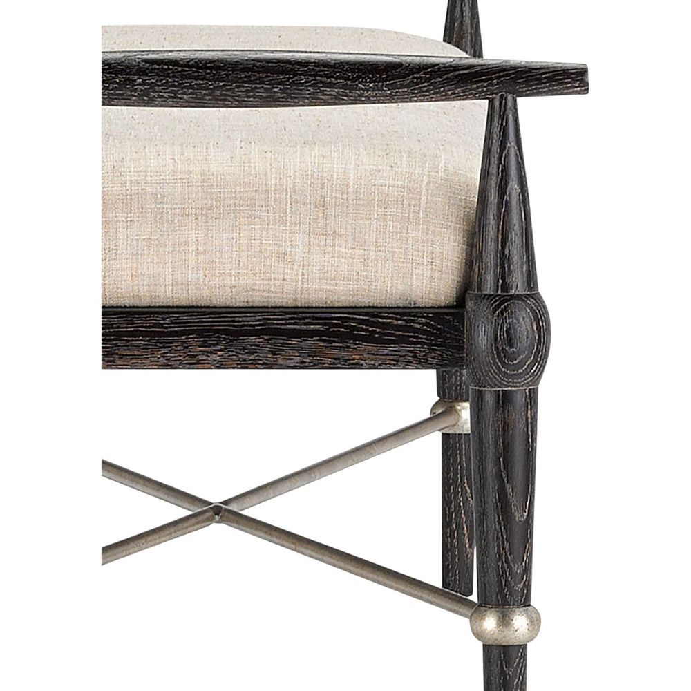 Alternate view of Perrin Black Bench, Finn Natural in ebony black and natural beige.