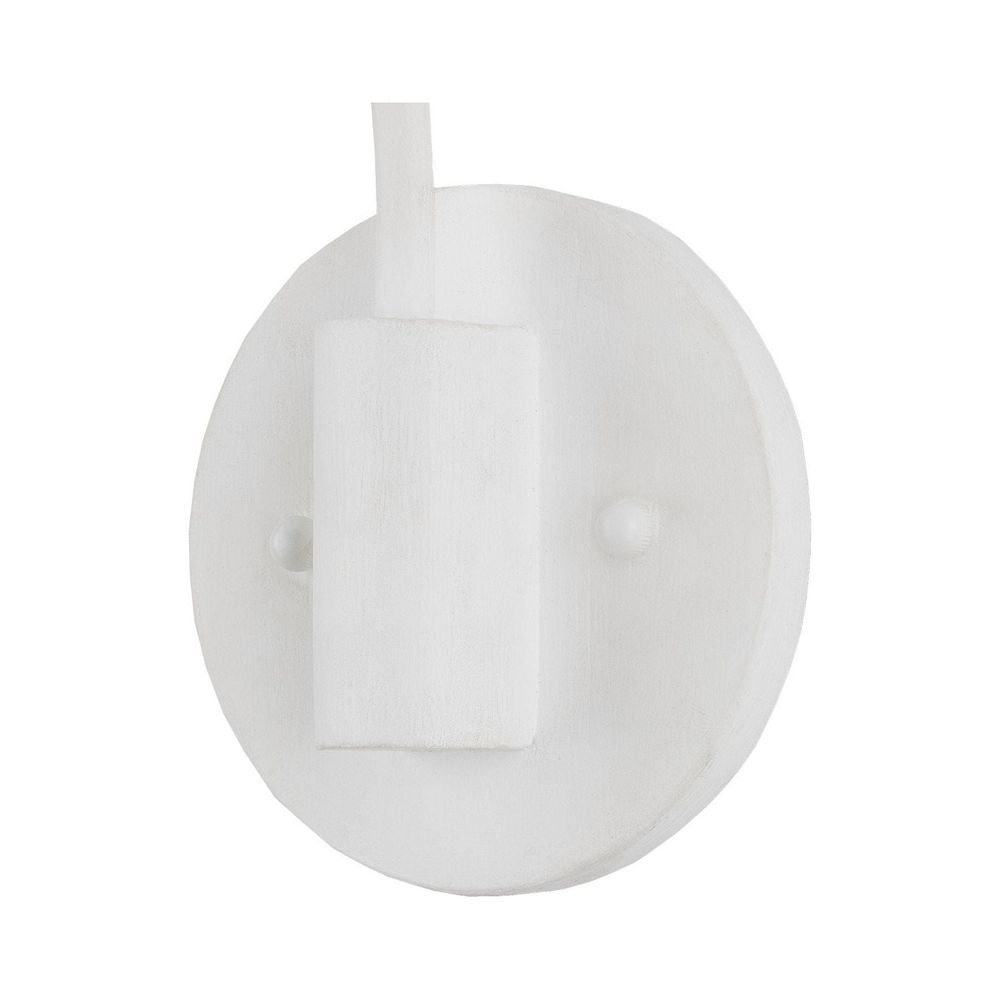 Alternate view of Basket White Swing-Arm Wall Sconce in white and cream.