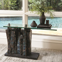 Alternate view of Queue Console in dark bronze and charcoal black.