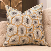 Alternate view of Agate Pillow, featuring embroidered finish, cotton, and soft cushion fill.