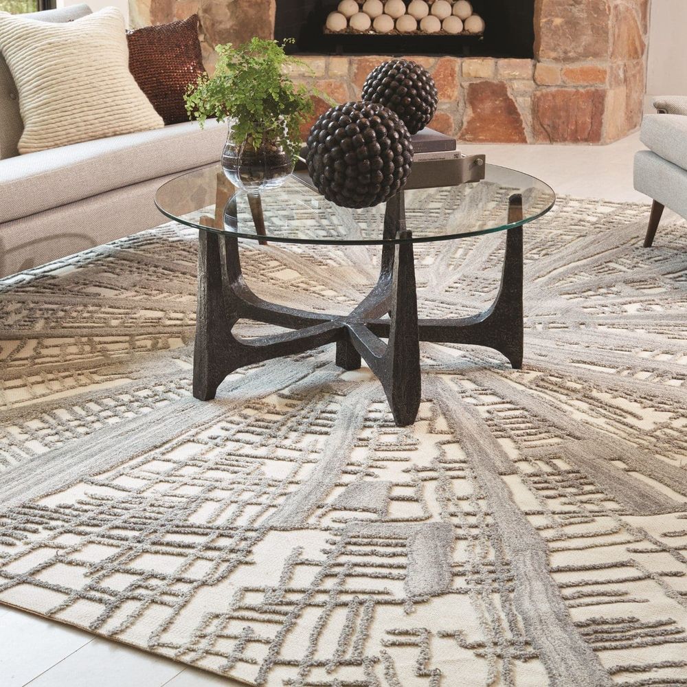 Alternate view of Vortex Rug, featuring textured relief finish, wool, textile pile, and a dense textured pile surface.