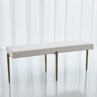 Alternate view of Laforge Bench, featuring upholstered, fabric, metal, and a backless seat.