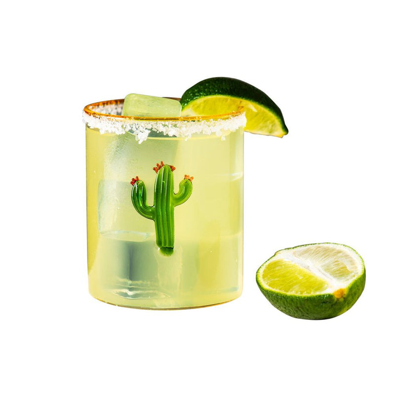 Alternate view of Aztec Cactus Tumbler 4pc, Set of 2, featuring transparent finish, glass, and short tumbler form.