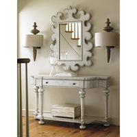 Alternate view of Timber Point Sideboard in oyster gray and light taupe.