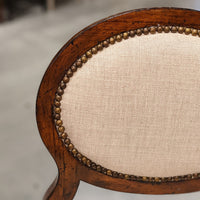 Additional view of Ventura Counter Stool, featuring stained wood finish, hardwood, linen fabric, and a counter-height seat.
