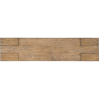 Alternate view of Console Table, featuring matte finish, solid wood, mindi wood, and open knee clearance under apron.