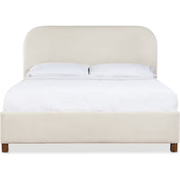 Commerce and Market Bridget Upholstered Bed, shown in ivory and cream with upholstery fabric and wood.