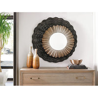 Alternate view of Simone Mirror, featuring textured rippled finish, glass, cast resin, and wall-mounted hanging mirror.