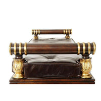 Additional view of The Hall Bench in dark brown and espresso.