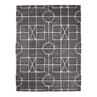 Gate Rug, shown in charcoal gray and medium gray with wool, textile pile, and a low-to-medium pile surface.