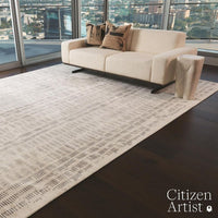 Additional view of Frequency Rug in cream and ivory, featuring low pile finish and floor covering.